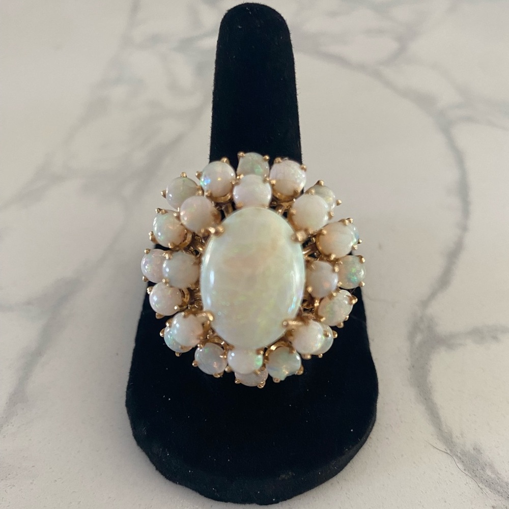 Opal 14kt yellow gold ring. One of a kind, strong and handmade!